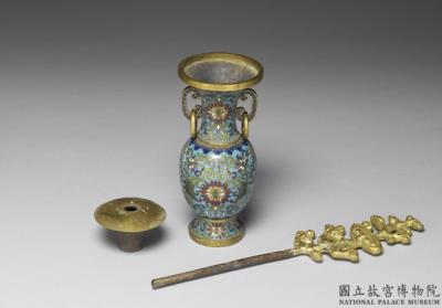 图片[2]-“Five Altar Offerings” in cloisonne enamels – Vase, made by Qing court, Qing dynasty, 18th century-China Archive